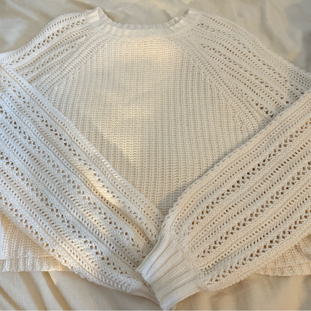 American Eagle Outfitters Cream Knit Sweater